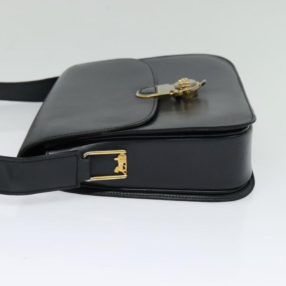 CELINE Shoulder Bag Leather Navy Gold - Picture 4 of 13